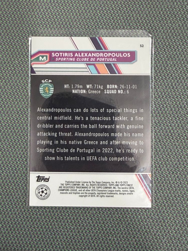 Topps Finest Sotiris Alexandropoulos Rookie 205/250 image 2