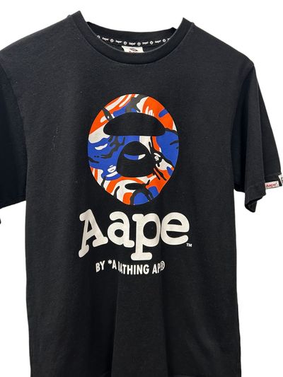 Aape By A Bathing Ape Black Graphic T-Shirt