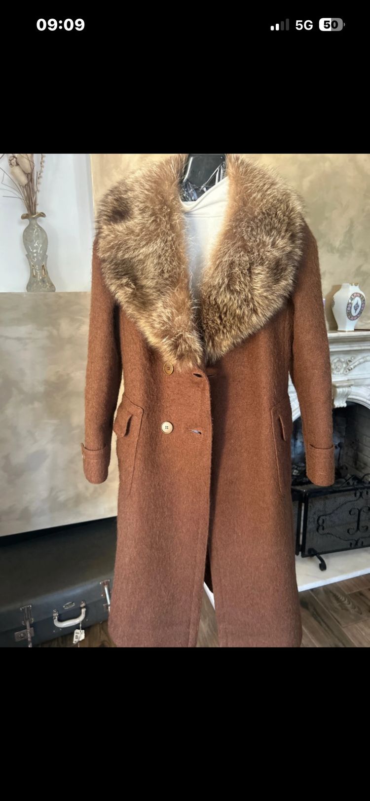 Immagine di Brown Coat With Fur Collar 6