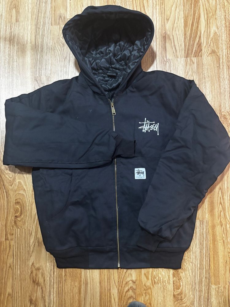 Stussy Black Hooded Jacket Rework 
