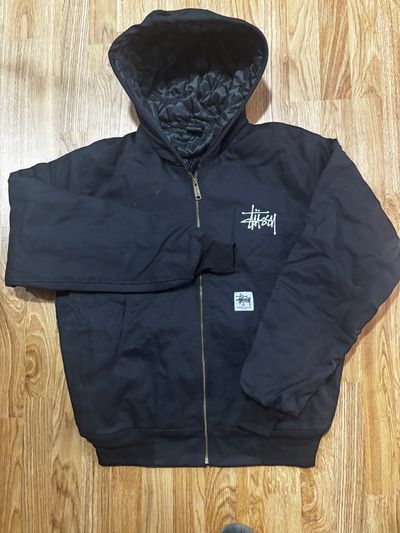 Stussy Black Hooded Jacket Rework