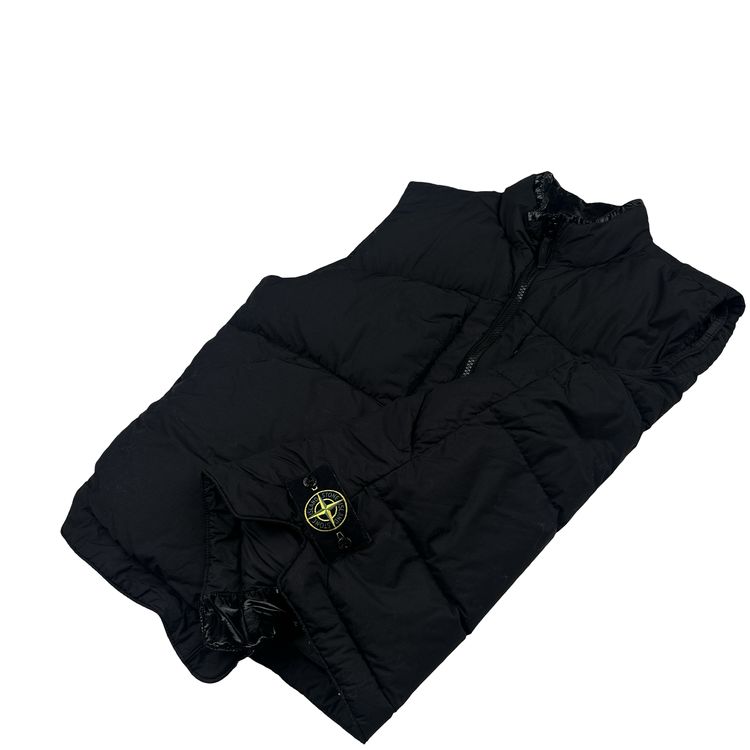 Stone Island 2022 Black Naslan Light Watro Down TC Puffer Gilet - XL image 2