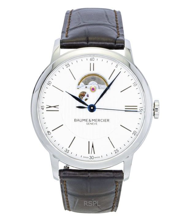 Baume & Mercier Classima Leather Strap Open Heart Silver Dial Automatic M0A10524 Men's Watch image 1
