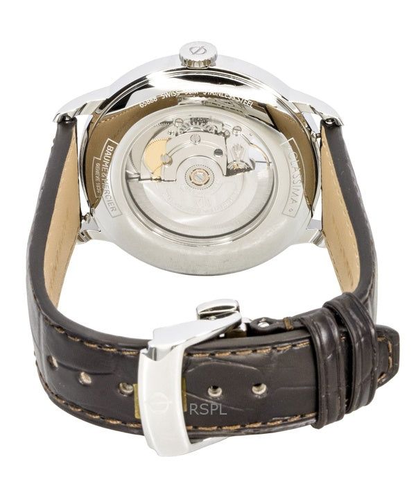 Baume & Mercier Classima Leather Strap Open Heart Silver Dial Automatic M0A10524 Men's Watch image 4