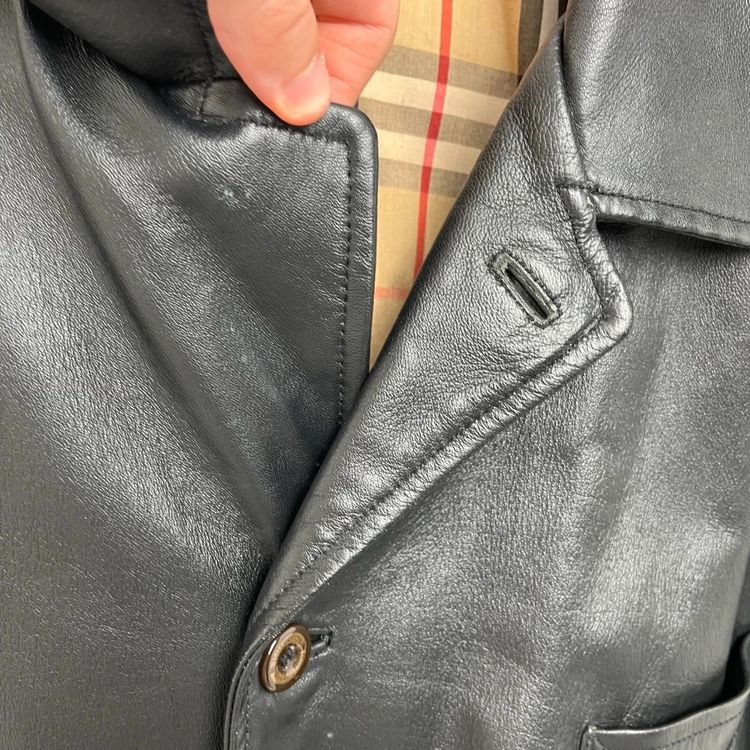 Burberry Black Leather Coat image 6