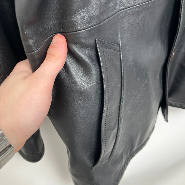 Burberry Black Leather Coat image 4