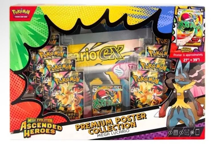 Pokémon Ascended Heroes Premium Poster Collection Mega Lucario Ex product image