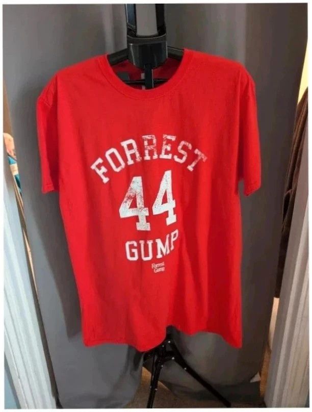 Vibrant Red Forrest Gump T Shirt XL Bubba Gump 44 Movie Promo Graphic Tee image 1