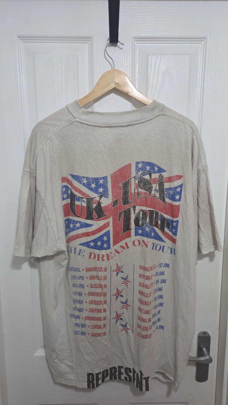 Represent oversized Distressed Uk Usa Tour T-Shirt Mens XL image 1