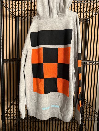 O2 Off-White Seeing Things Checkerboard Hoodie Brand New