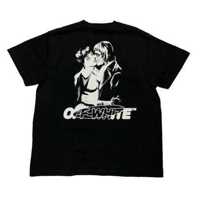 Off White Large Kiss Graphic Black Tee Virgil Abloh