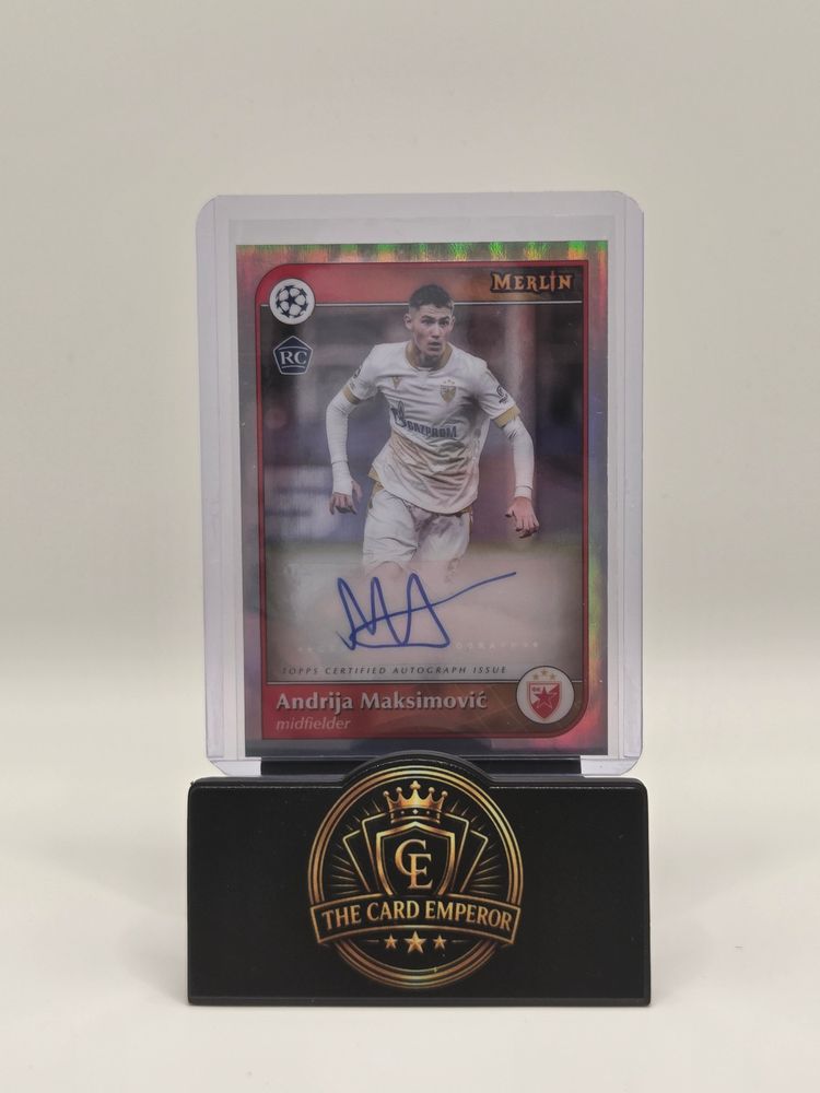 Andrija Maksimovic (Crvena Zvezda) Auto Topps Merlin Chrome 2024-2025 image 1