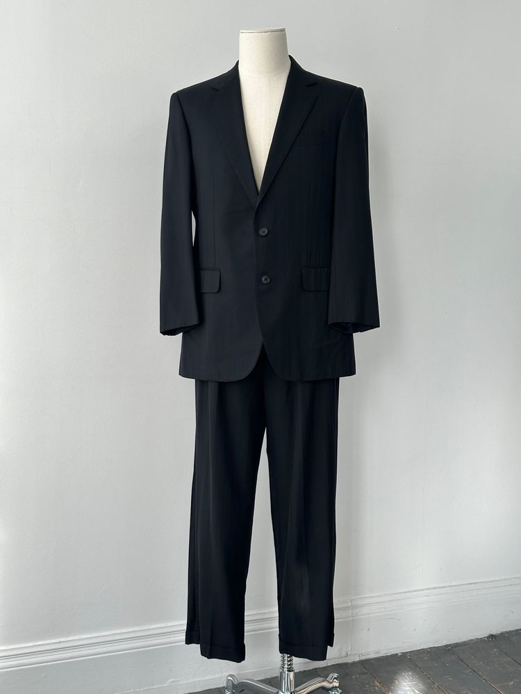 Burberry London 1990s Pure Wool Stripe Single Breasted Suit - 42S/W36