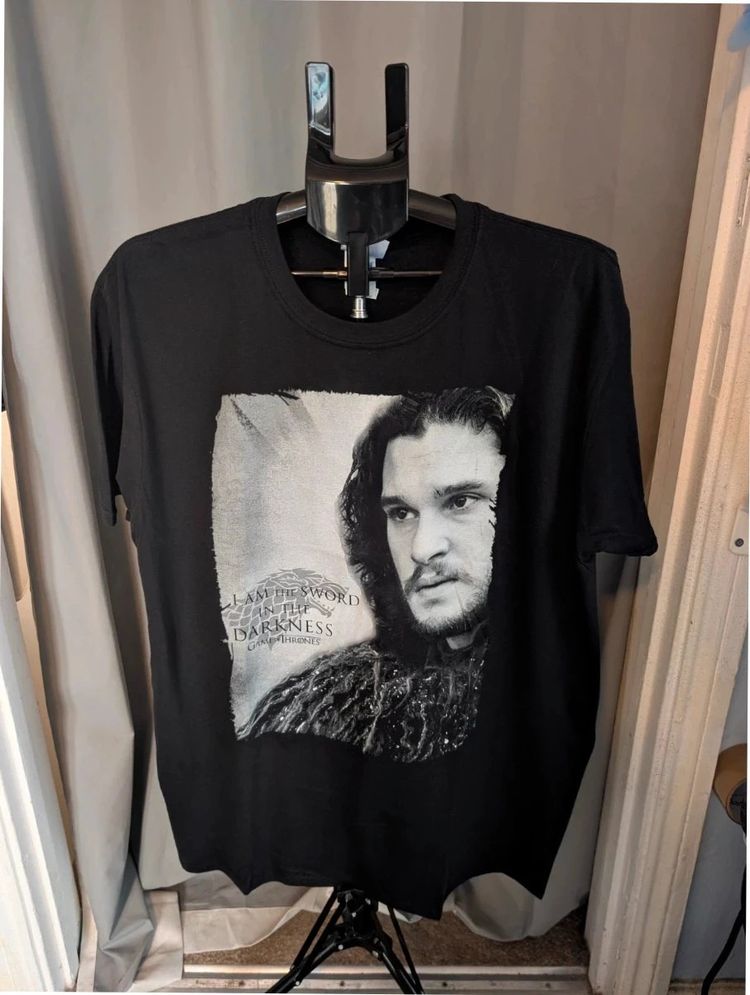 Game Of Thrones Jon Snow Graphic T-Shirt Black XL Nights Watch HBO Tee image 1