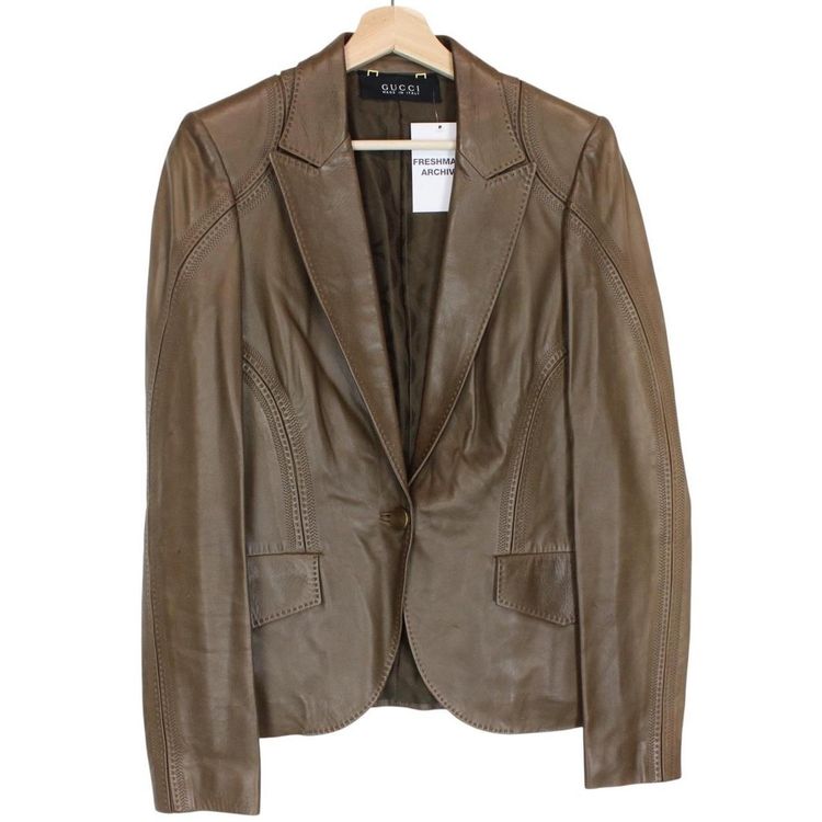 Gucci Leather Blazer Jacket Medium imagen 1