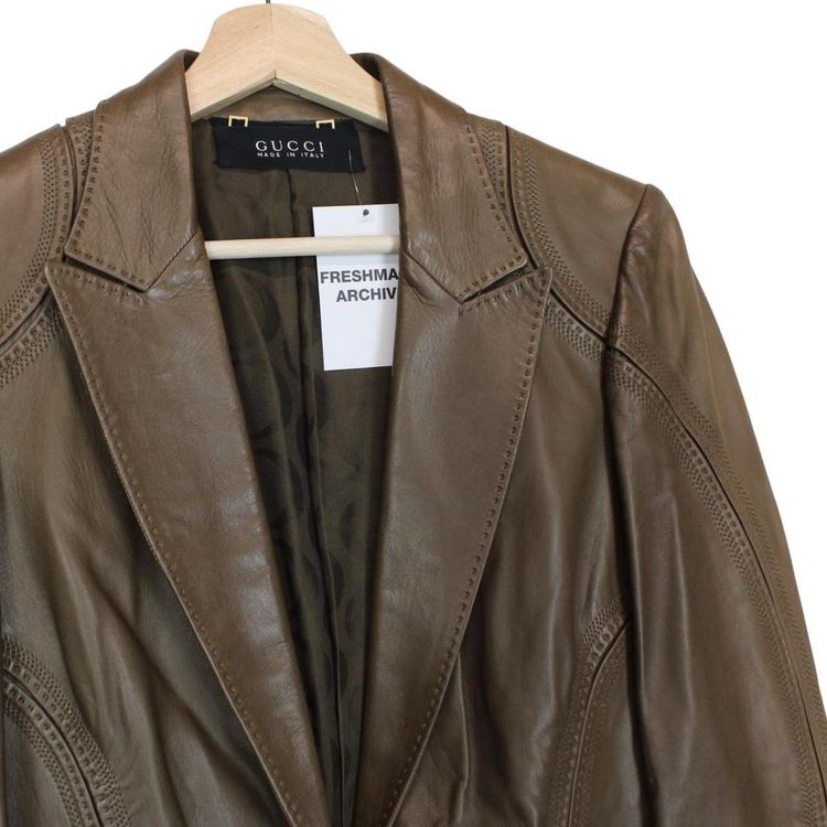 Gucci Leather Blazer Jacket Medium imagen 3
