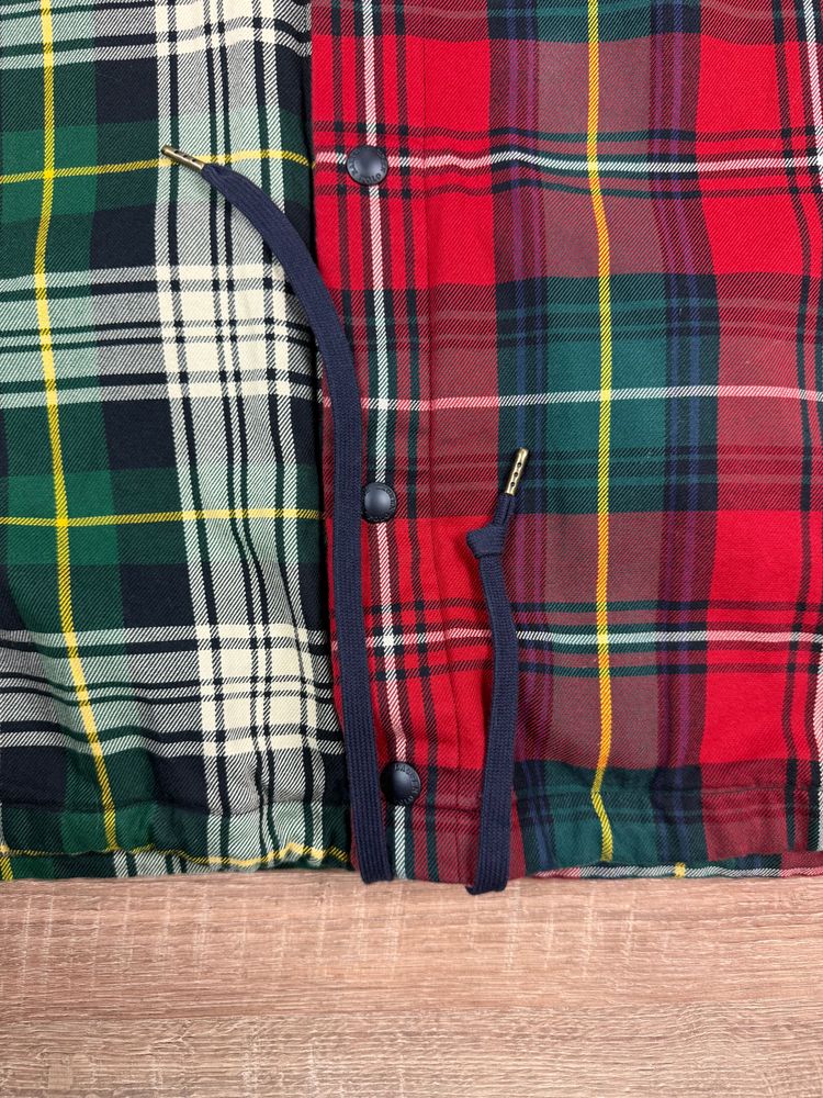 Ralph Lauren Polo Plaid Patchwork Button Up Hoody (XL) image 3