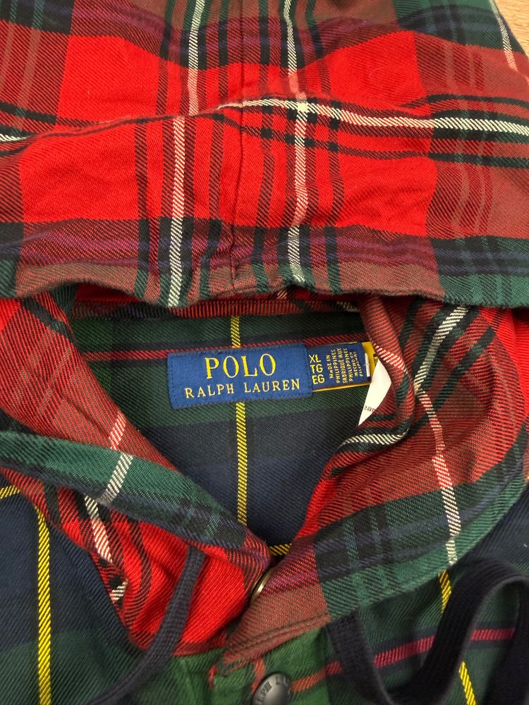 Ralph Lauren Polo Plaid Patchwork Button Up Hoody (XL) image 4
