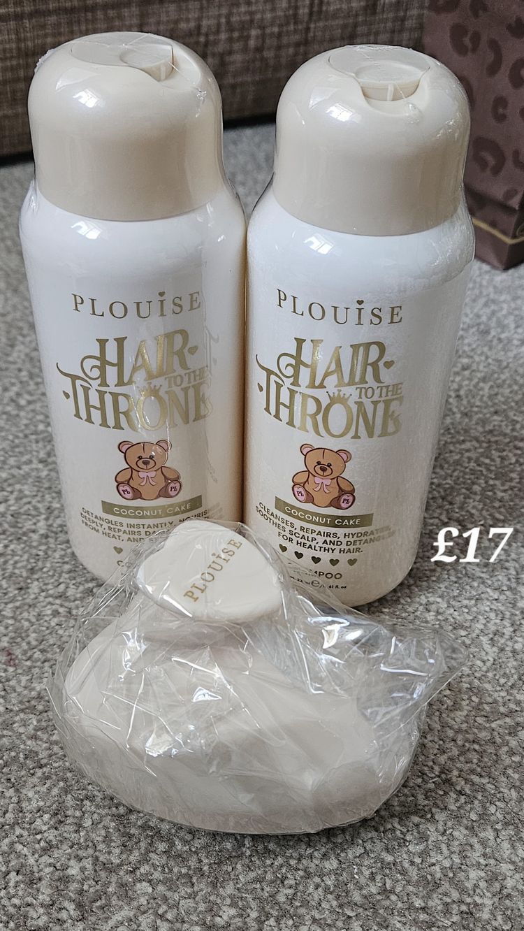 Plouise Hair To The Throne Coconut Care Shampoo And Conditioner Set With Brush