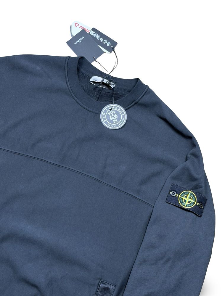 Stone Island Black Nylon Panel Crewneck imagen 3