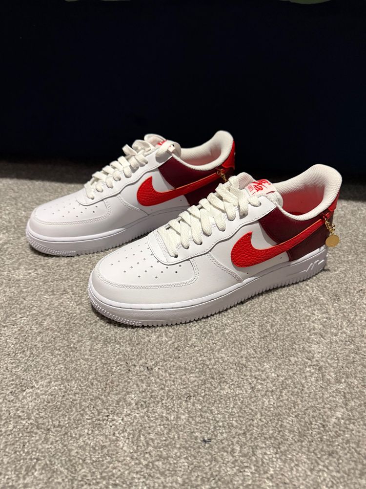 Nike White Sneakers With Red Swoosh image 1