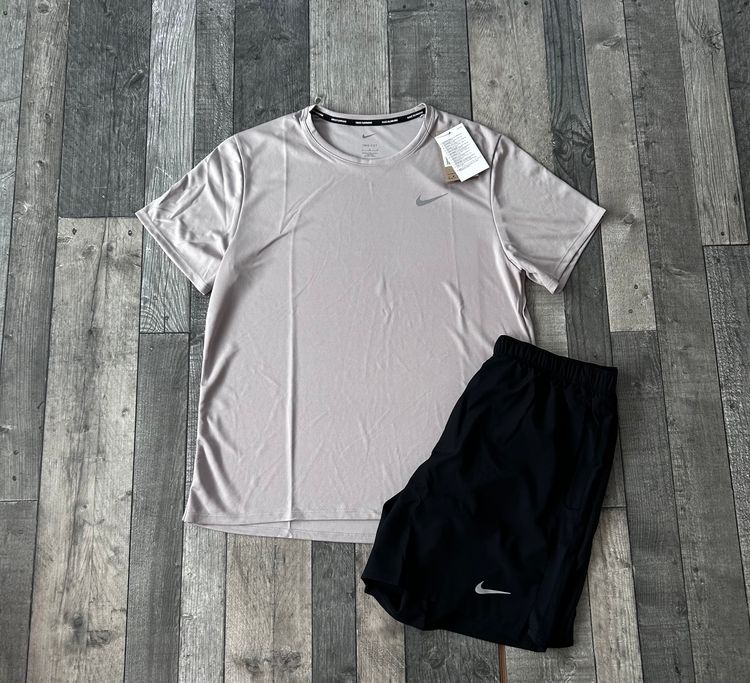 Nike Dri-Fit UV Miler T-shirt & Short Set ‘Moon Particle’ - Size Small Medium Large  