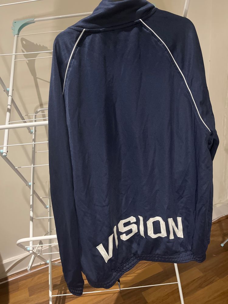 Navy Blue Jacket With 'Vision' Text