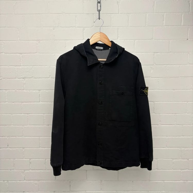 Stone Island Black Moleskin Hooded Jacket image 1