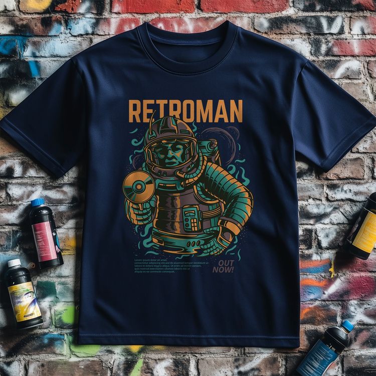Retro Man Astronaut T-Shirt - Blast image 5