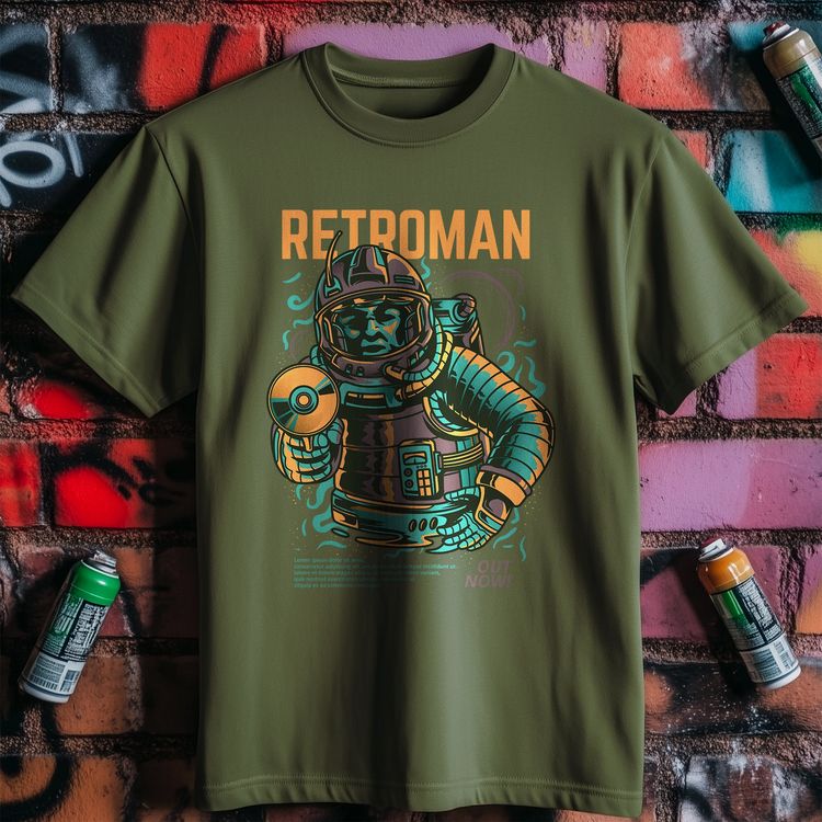 Retro Man Astronaut T-Shirt - Blast image 2