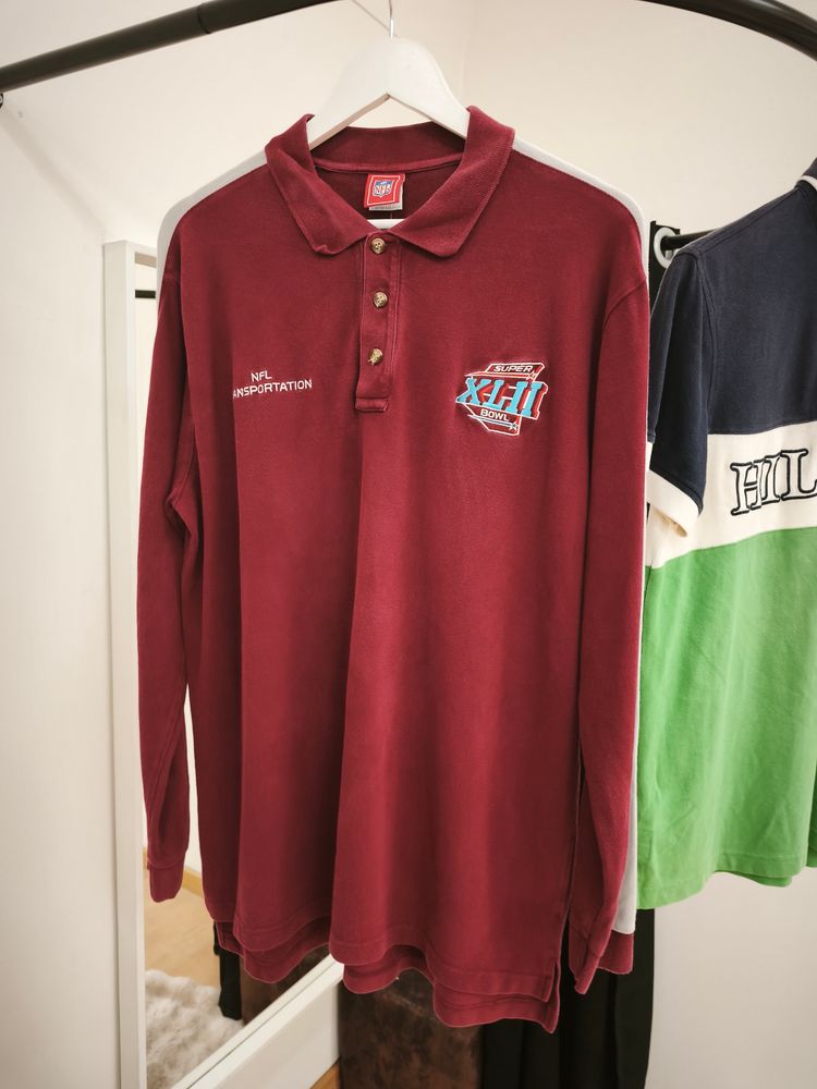 Nfl Super Bowl Xlii Long Sleeve Polo Shirt
