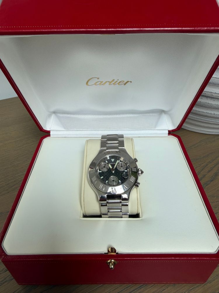 Cartier 21 Chronoscaph Silver Wristwatch