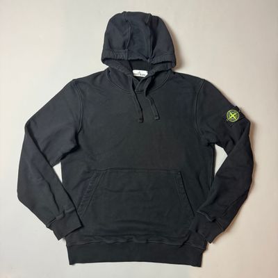 Stone Island Black Hoodie - Large