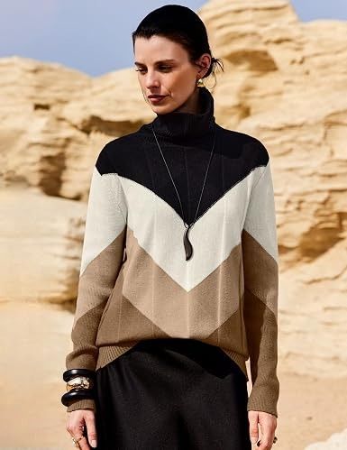 Color Block Turtleneck Sweater image 4