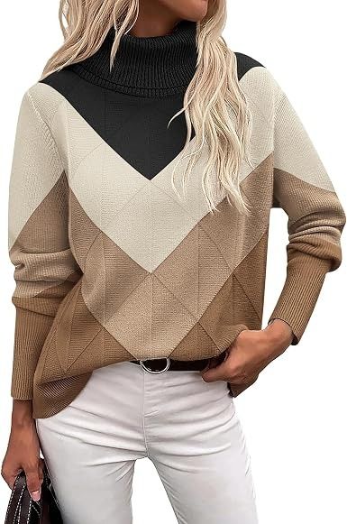 Color Block Turtleneck Sweater image 1