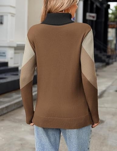 Color Block Turtleneck Sweater image 3