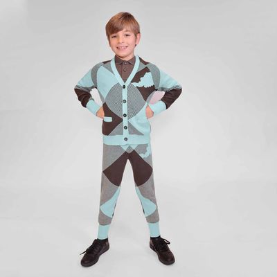 Kids Chestnut and Mint Knit Pants 5