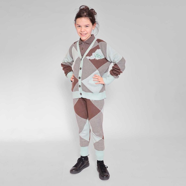 Kids Chestnut and Mint Knit Pants 2