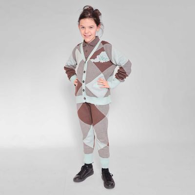 Kids Chestnut and Mint Knit Pants 2