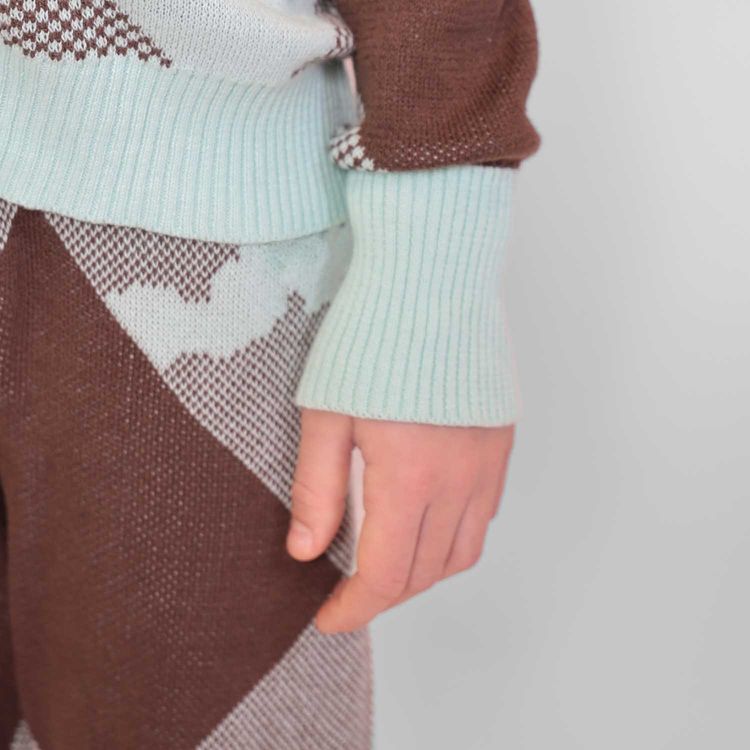 Kids Chestnut and Mint Knit Pants 3