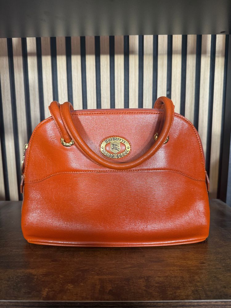 B67 Burberry Brown Leather Handbag 