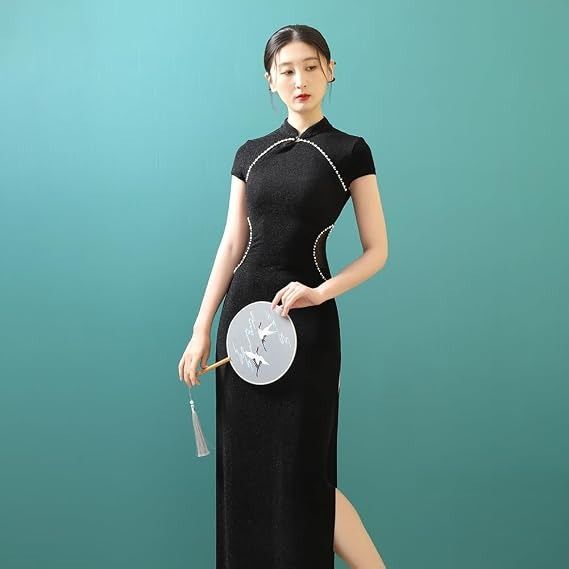 Black Cheongsam Dress