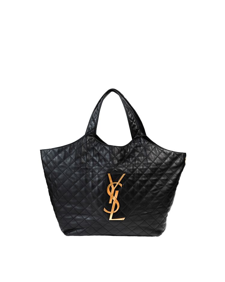 Saint Laurent Borsa Icare Maxi Pelle di Agnello Trapuntata Nera — Pre-owned Autentica image 1