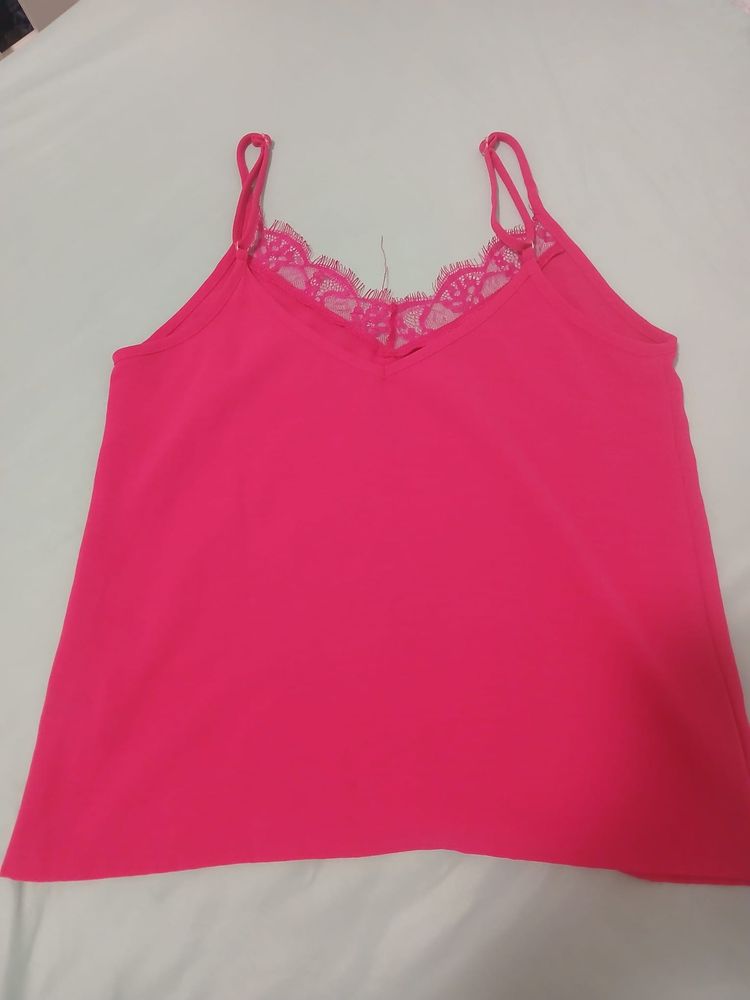 Other Pink Camisole Top With Lace Trim product image