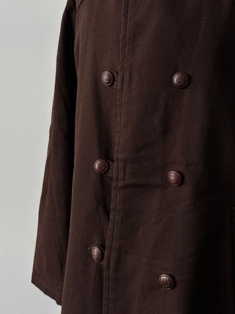 Armani Jeans 2000s Wool Funnel Neck Double Breasted Coat - L imagen 9