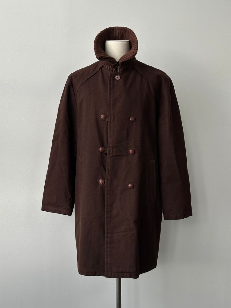 Armani Jeans 2000s Wool Funnel Neck Double Breasted Coat - L imagen 7