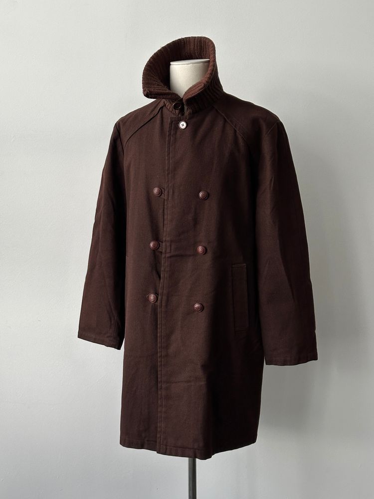 Armani Jeans 2000s Wool Funnel Neck Double Breasted Coat - L imagen 4