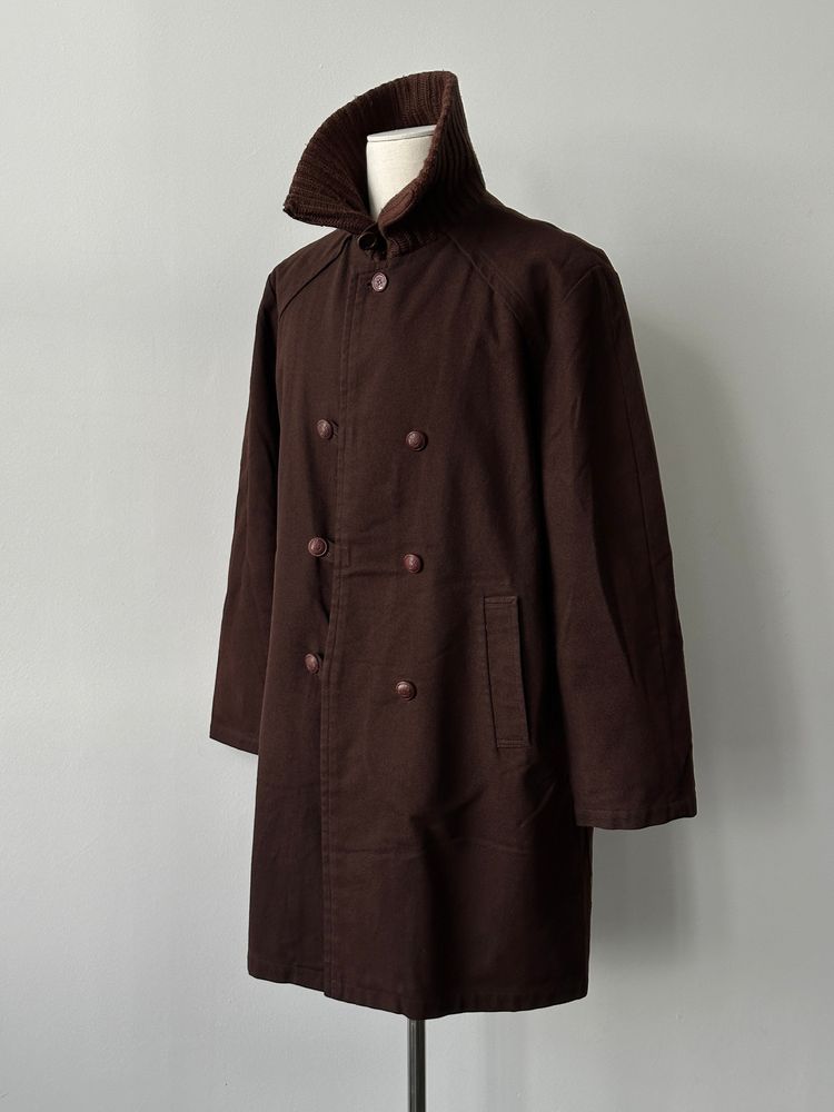 Armani Jeans 2000s Wool Funnel Neck Double Breasted Coat - L image 1