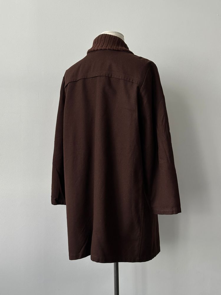 Armani Jeans 2000s Wool Funnel Neck Double Breasted Coat - L imagen 5