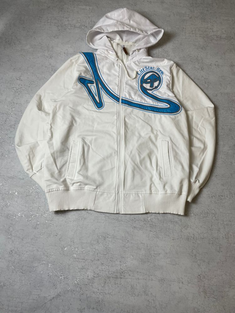 Other White Zip-Up Hoodie With Blue Graphic product image